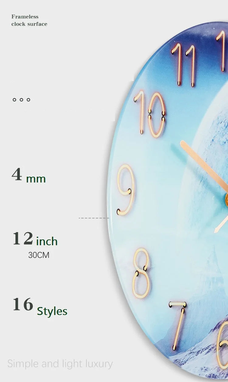 Creative European Style Clocks Living Room Free Perforated Wall Clock Household Silent Bedroom Quartz Clock Digital Wall Clock