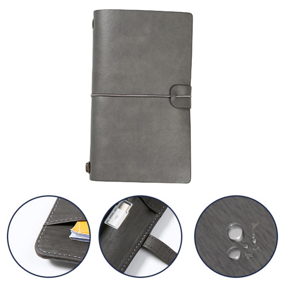 PU Leather Loose Leaf Notebook Traveler Journal Diary Portable Travel Notepad Diary Notebook Pen Holder Record Book Stationery