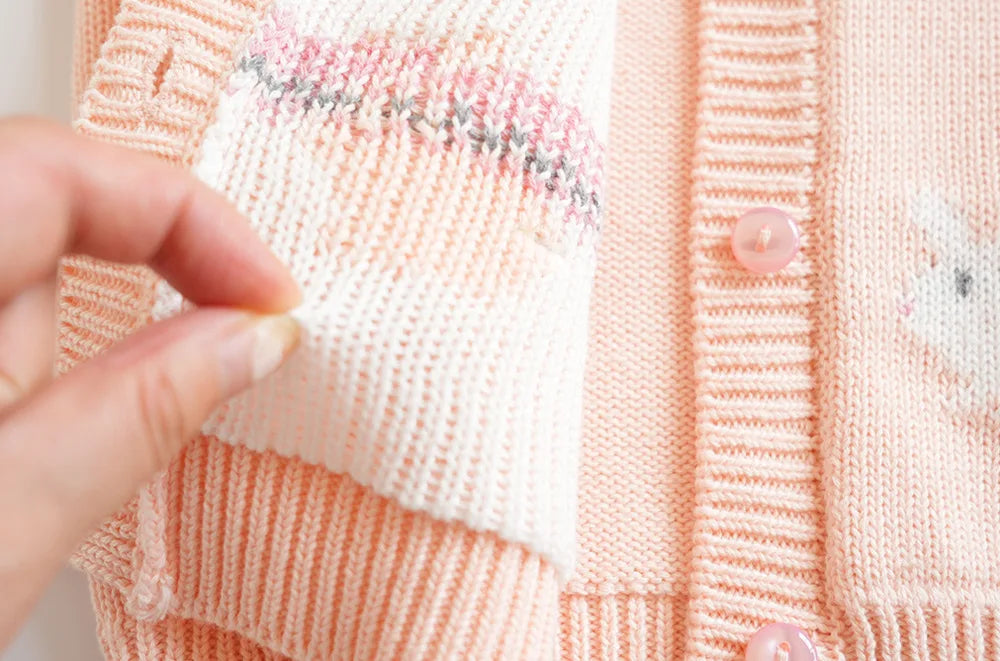 Deer jonmi Gestrickter Pilz-Pullover - Baumwolle Vollärmel