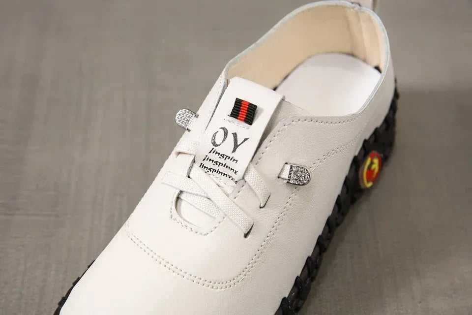 Sneakers Women Shoes Leather Loafers Shoes for Women Comfortable Slip on Shoes Hand Sewing Thread Mom Shoes Zapatillas De Mujer
