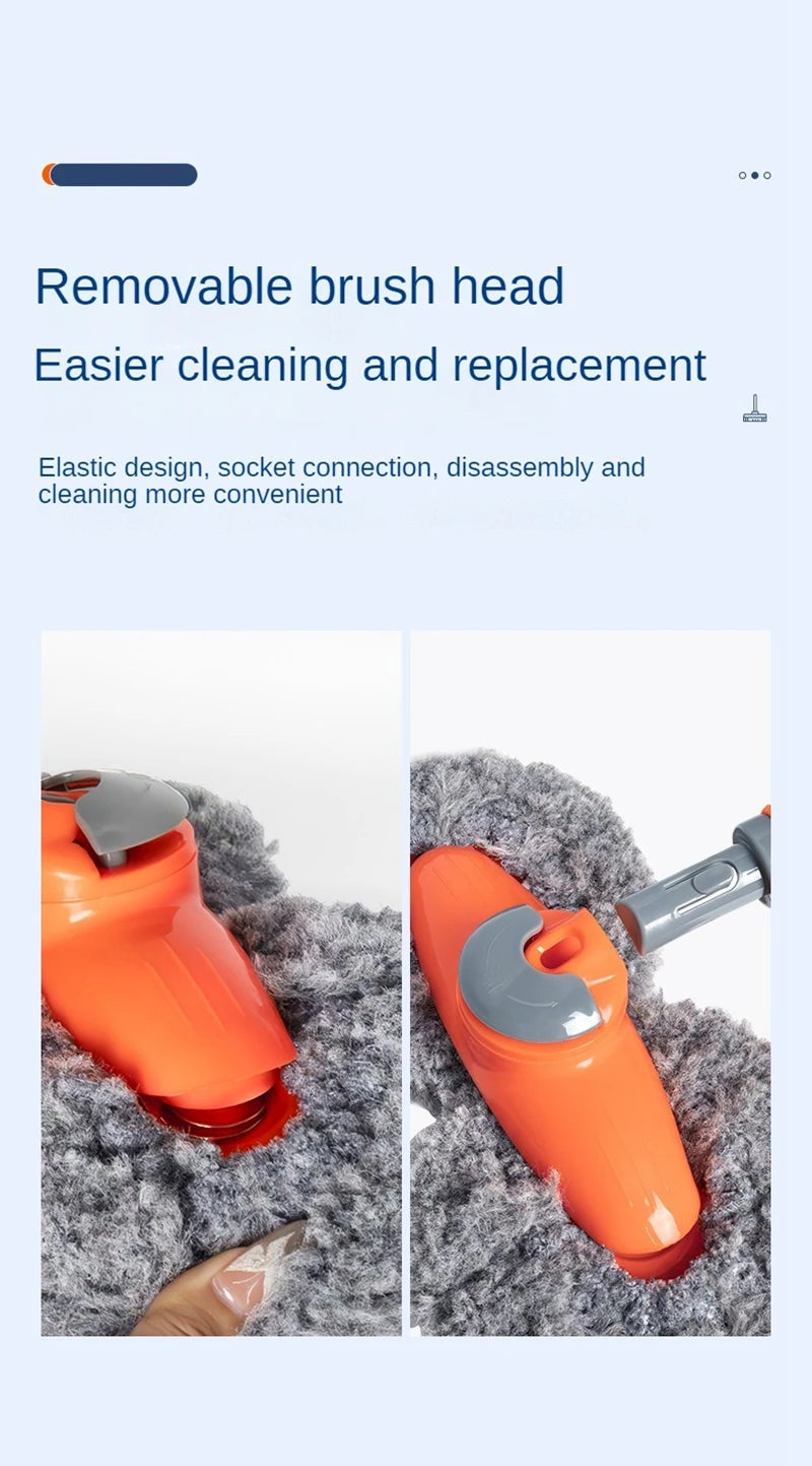 LEIBOO Car Washer Mop Foam Wash Chenille Brush Double Brush Head Roof Window Cleaning Maintenance Three-Section Telescopic Mop