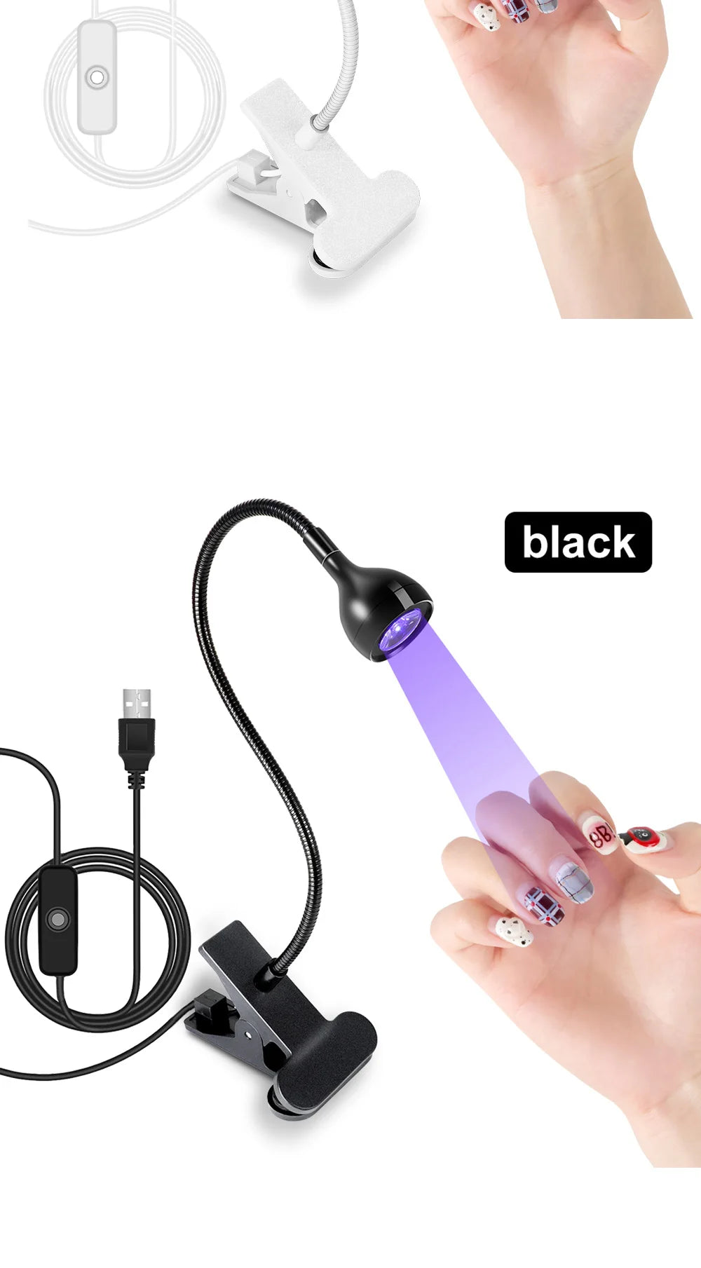 Nagel-Lampe 2025: Limegirl Nail LED UV Lamp Drying Gel Nails Polish - Clip-On Flexible Desk Mini Portable USB Nail Dryer Manicure Salon Collection