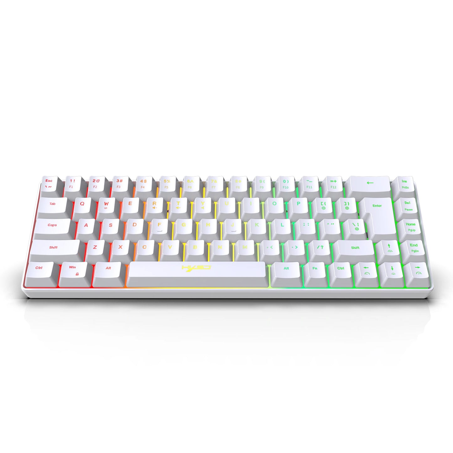 Gaming-Tastatur 2025: HXSJ 60% Percent Gaming Keyboard Ergonomische kleine Mini-Membran-Tastatur, komprimiert mit RGB-Hintergrundbeleuchtung für Windows-PC- und Laptop-Gaming