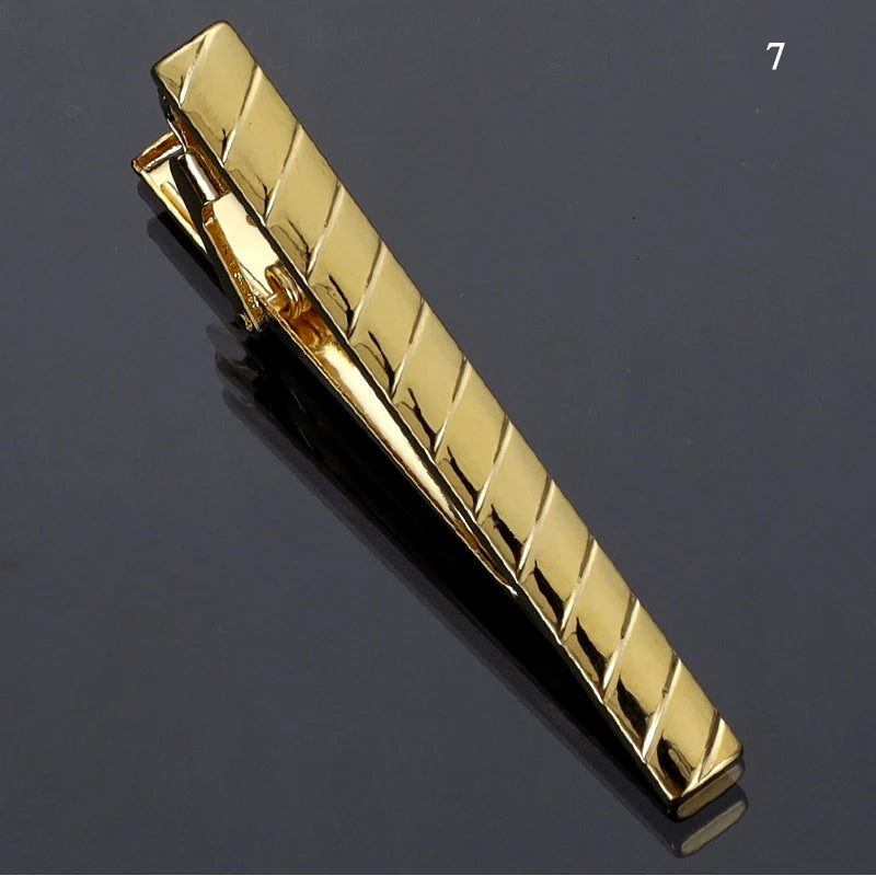 Men Jewelry Pin Clasp Necktie Clip Fashion New Hot-selling Metal Gold Tie Clip Business Formal Wear Groom Wedding Decoration