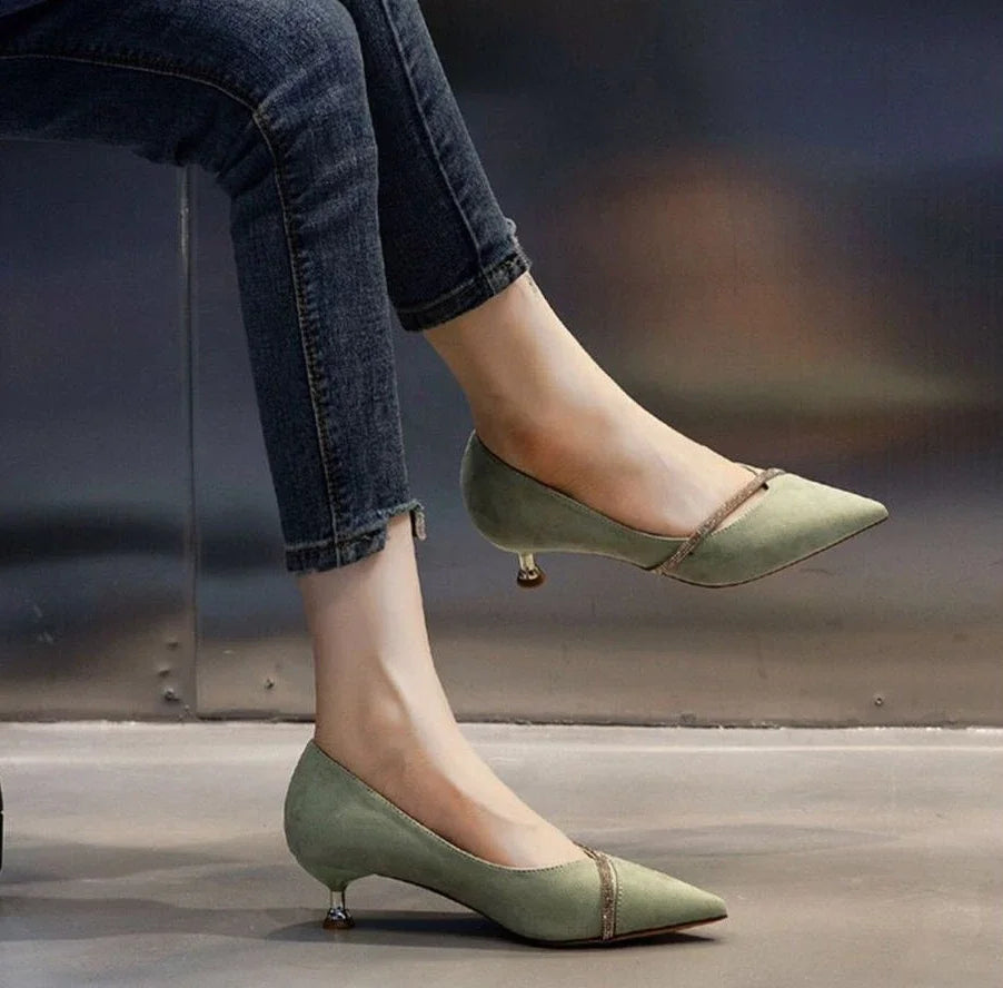 Niedriger Absatz Elegante Damen Pumps Rutschfest Spitze Zehen Damen Schuhe Beliebt Mit Rabatt Casual Im Angebot