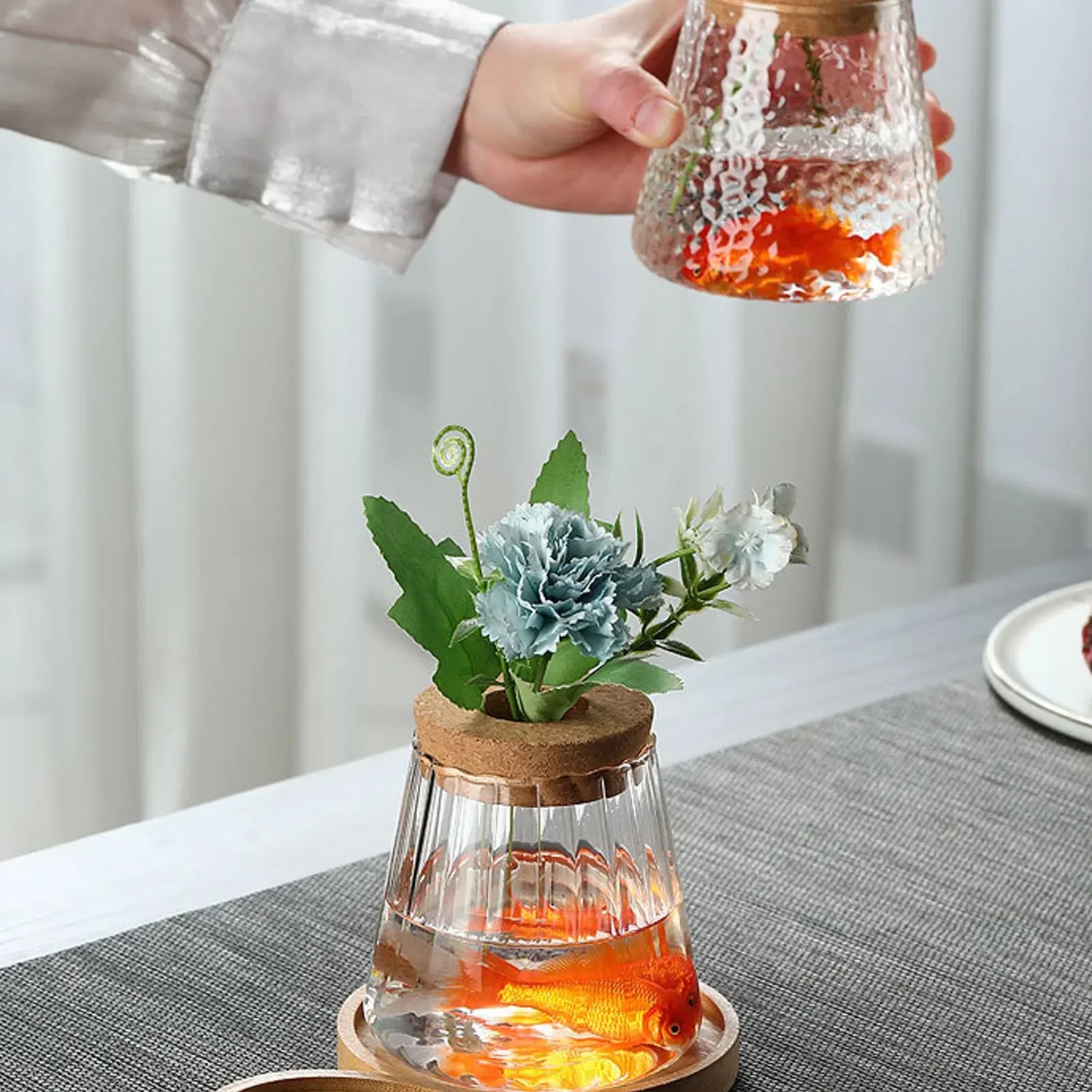 Mini Hydroponic Flower Pot Home Vase Decor Transparent Glass Soilless Plant Pots Tabletop Garden Pots Planters Home Decoration