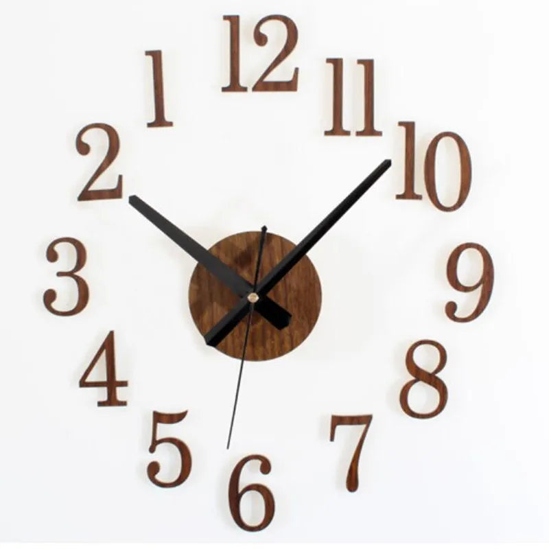 Retro DIY digital decorative wall clock wall stickers clockwise fashion watches creative cute Reversing Times Backflow Left move