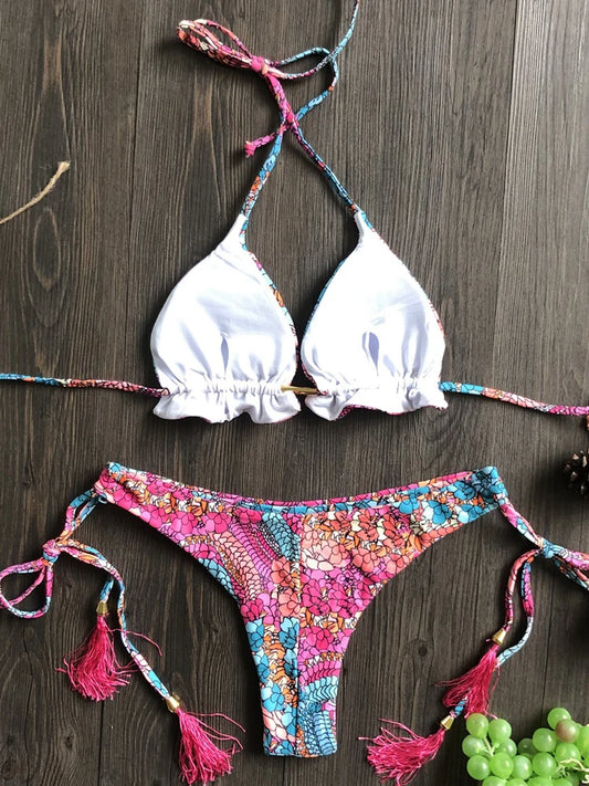 Bella Swim Push Up Bikini - Floral Print Cup B Größe S