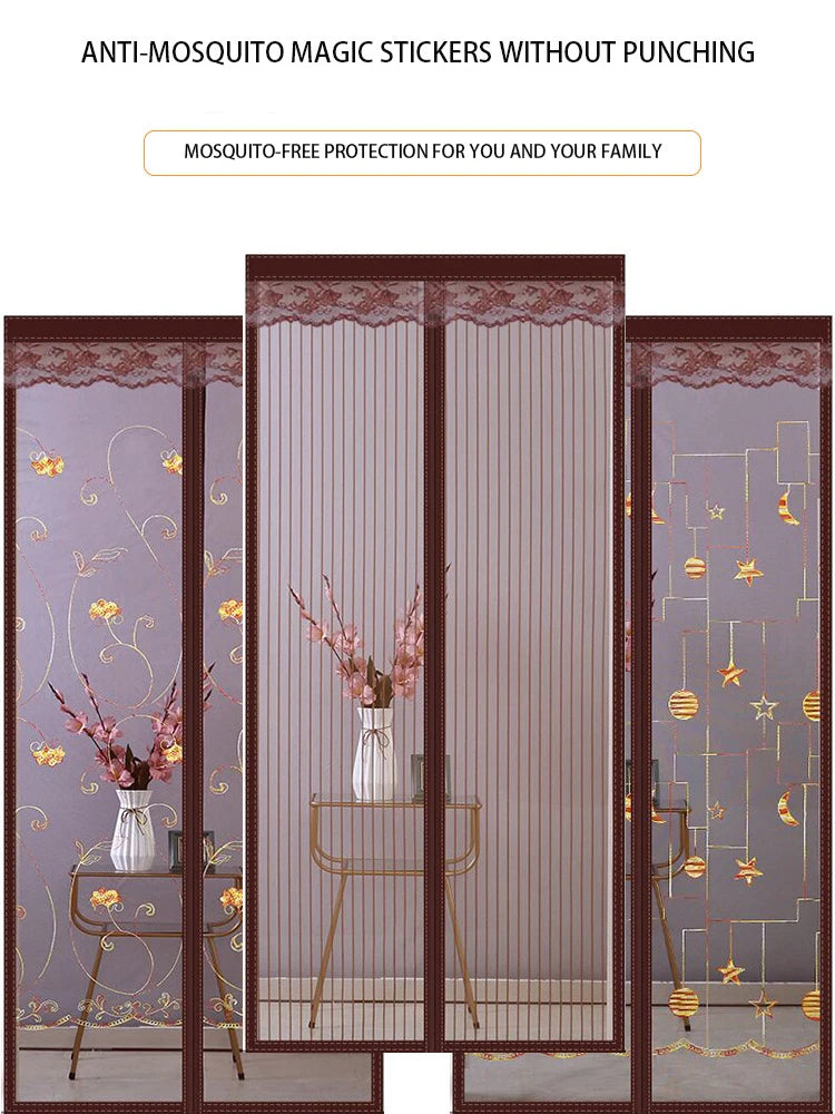 Door Curtain Summer Anti-mosquito Household Magnetic Screen Door Screen Magnet Pair Suction Partition Curtain Free Punch