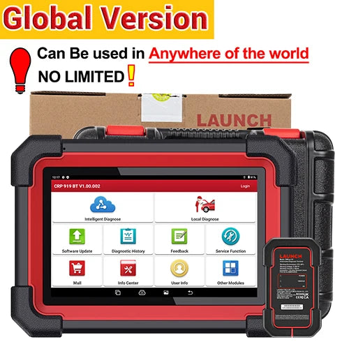 LAUNCH CRP919E BT OBD2 Scanner CAN FD DOIP FCA Full System Car Diagnostic Tools ECU Coding Bidirectional Control 31+ Service