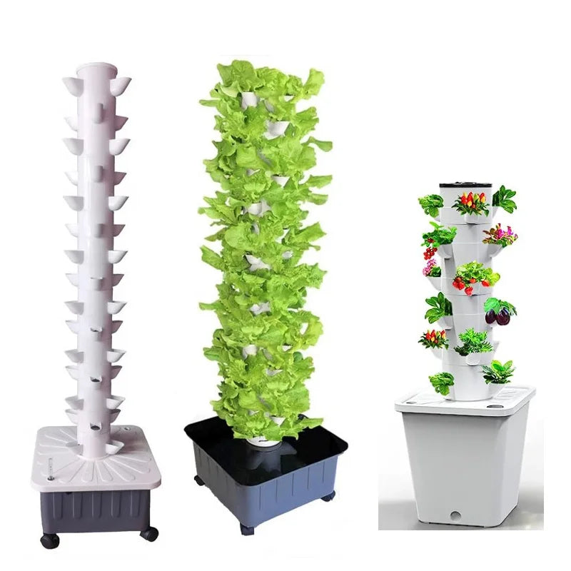 Vertical Hydroponic Tower  Greenhouse Garden Indoor Soilless Culture Growing System Vertical Tower Veg Planter Grow Pot Kit