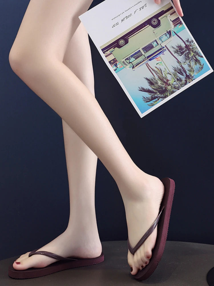 Simple Comfortable Beach Shoe zapatillas mujer Women Summer Slippers Solid Beach Flops Non-slip Slipper Casual Home Shoes Women