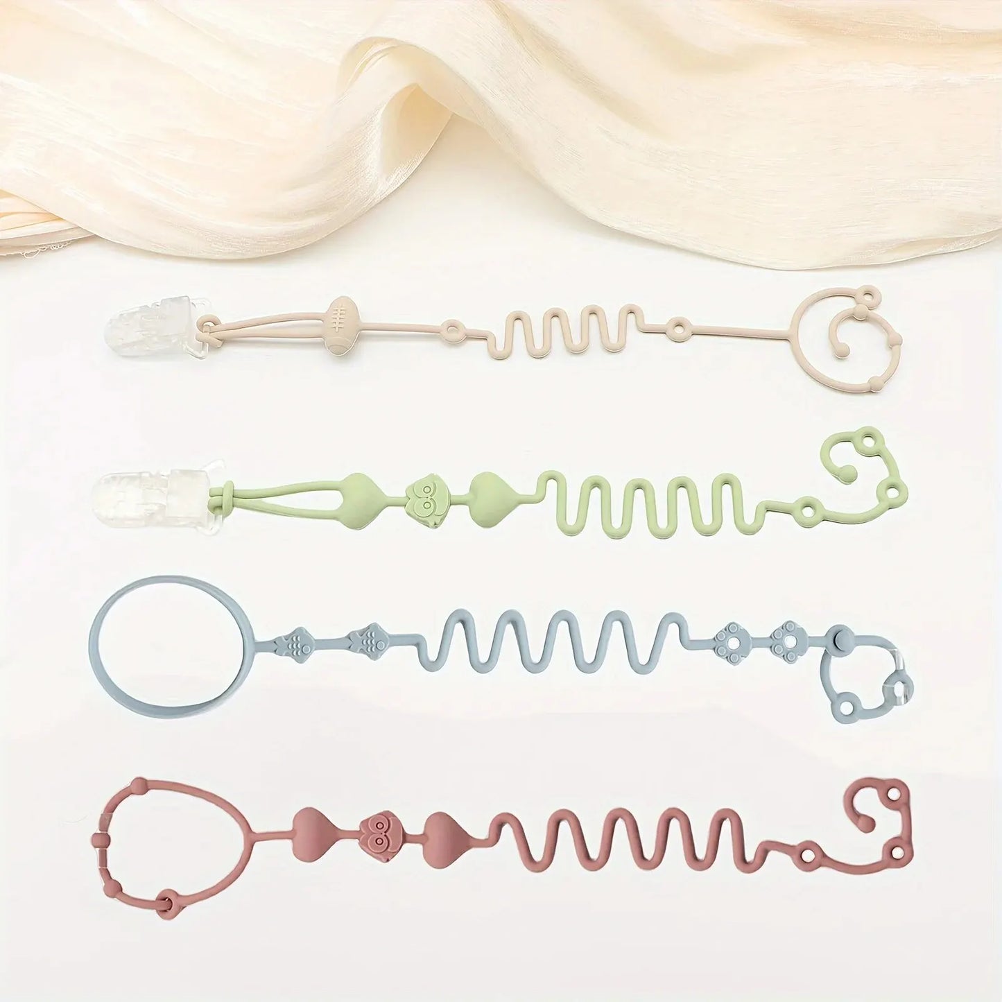Choice XK-LZ00007 Silikon Schnullerkette - 4er Set 22cm