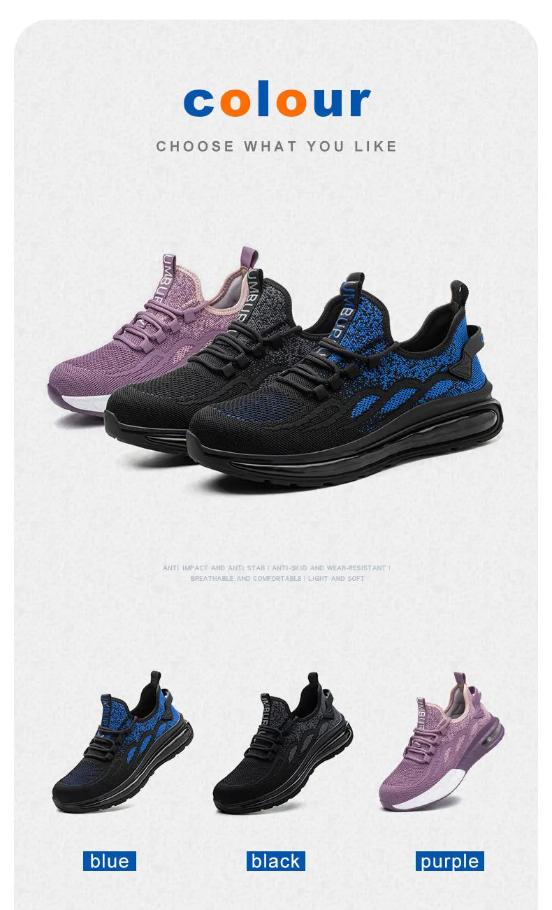 Lightweight Breathable Sneakers for Women Slip Resistant Shoes Outdoor Puncture-proof Outsole Comfort Wear Resistant Shoes