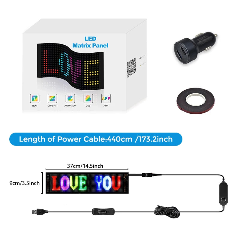 LED Display Programmable, LED light Sign with App Control,IP65 Flexible USB 5V LED Scoreboard, Personalised Light Sign ,DIY