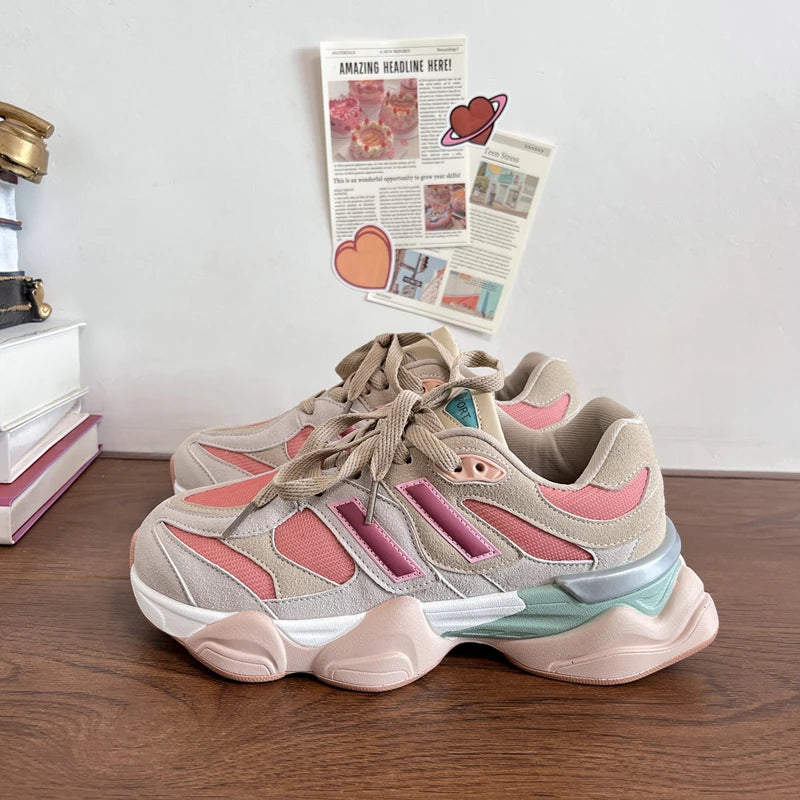 Women Sneakers 2023 Plus Size 41 42 Brand Design Women's Vulcanized Shoes Pink Girls Sports Shoes Fashion Chunky Sneakers Female