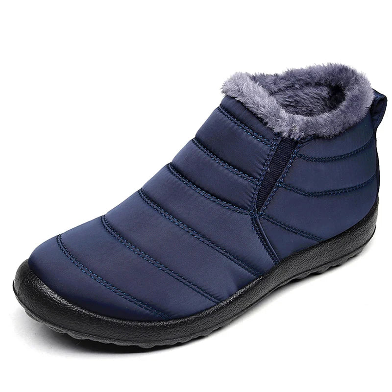 HAJINKCN Damen Winterstiefel Wasserdicht Gefüttert - Größe 36-41, Slip-On, Knöchelhöhe