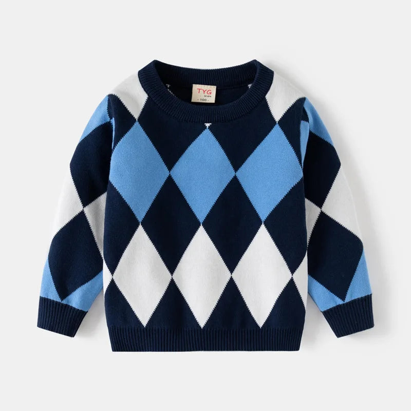 KleinkindKaro Pullover Plaid - Größe 98 104 Baumwolle