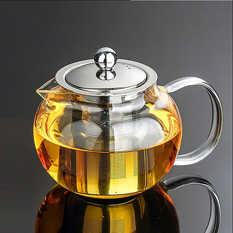 High quality Heat Resistant Glass Tea Pot,Chinese Flower Tea Set Puer Kettle Coffee Teapot Convenient With Infuser Office Home