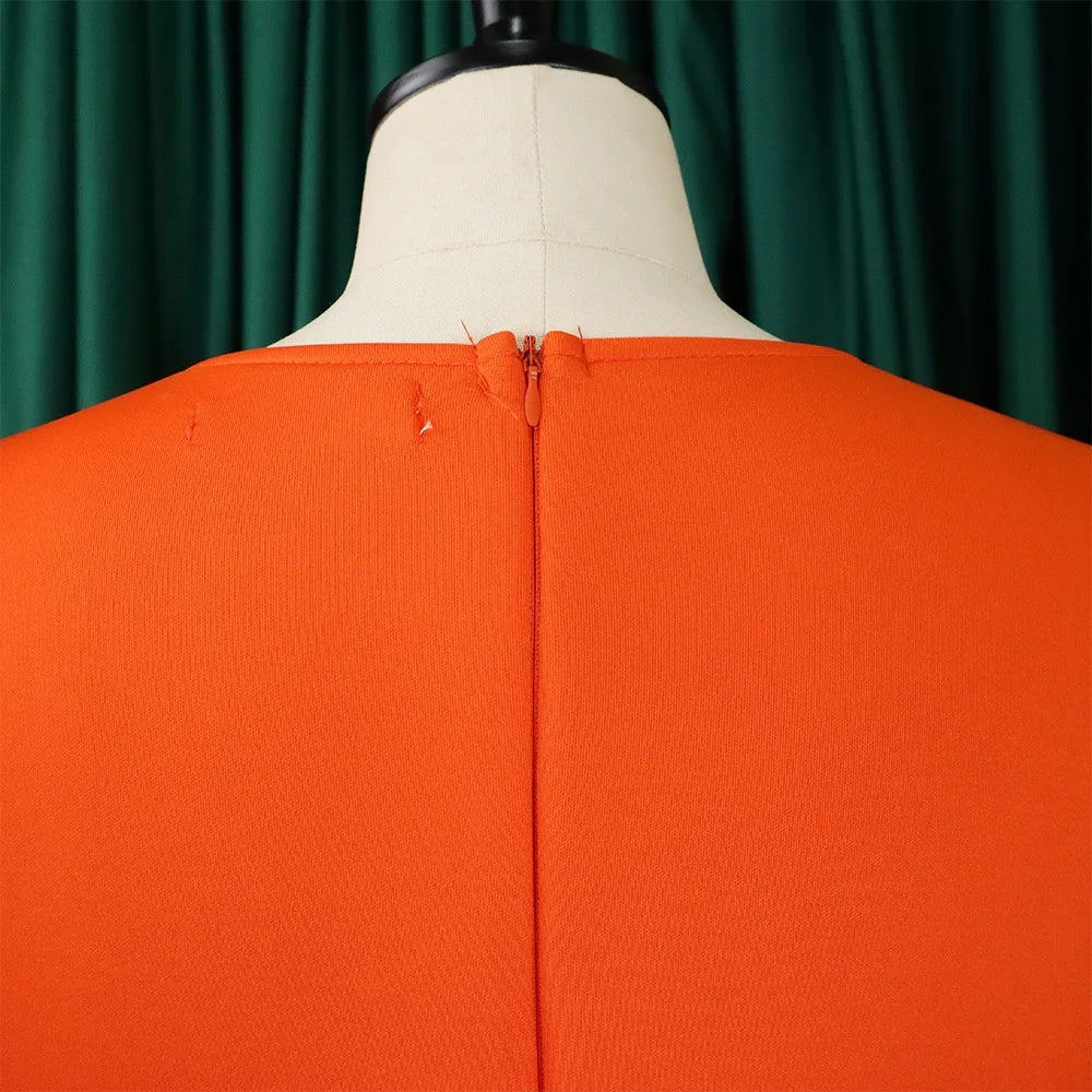 Elegante Kleider Für Frauen 2024 O-Ausschnitt Kurze Ärmel Hohe Taille Plissiert Midi Luxus Weiblich Geburtstag Party Dinner Vestidos