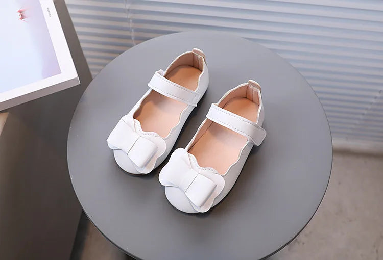 Mädchen-Schuhe 2025: Girls-Bow Leather Children's-Fashion - Casual Flat Collection