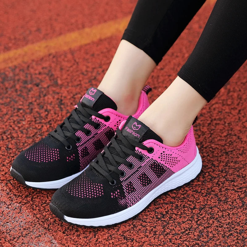 Women Casual Sneakers Fashion Breathable Mesh Flat Shoes Women's Outdoor Comfortable Non-slip Walking Shoes Tenis Feminino