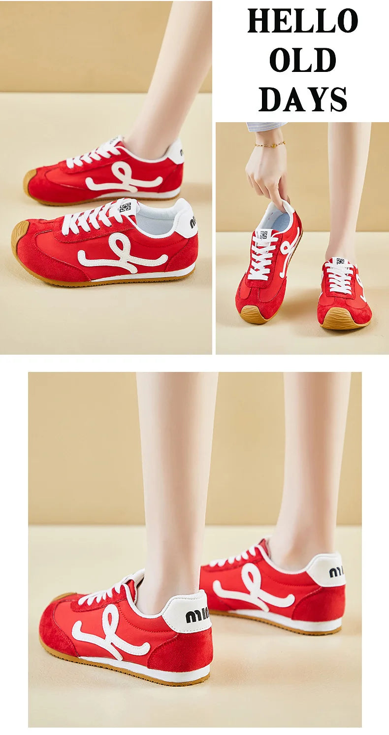 New Fashion Women's Shoes 2025 Spring Autumn Platforms Sneakers Comfortable Flat Shoes Lace-up Non Slip Casual Vulcanized Shoes