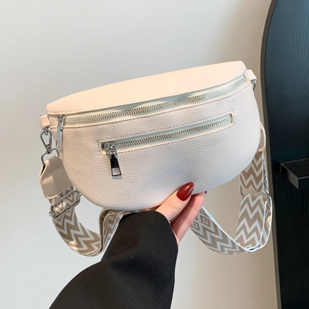 Stylische Damen Crossbody Tasche Breiter Gurt - Mode Sling Bag Multi-Taschen - Münzen Handy Reise Outdoor