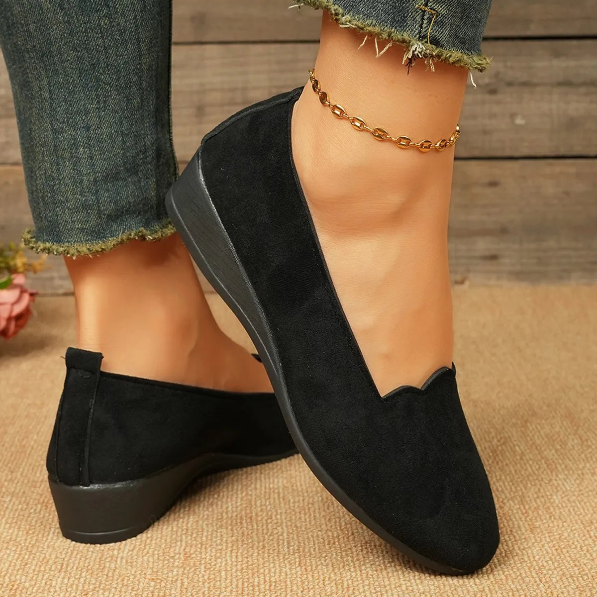 Woman Casual Round Toe Cute Flats Shoes 2025 New Spring/autumn Flats Female Suede Elegant Comfortable Soft Sole Women's Shoes