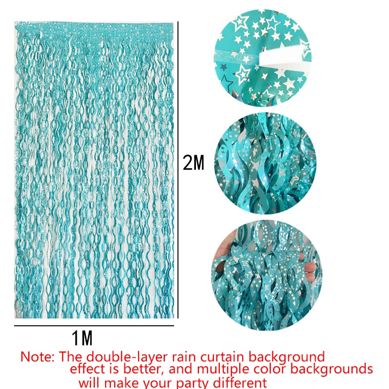 PartyPro Lametta Vorhang Glitzer - 1x2 m, Folie, leicht