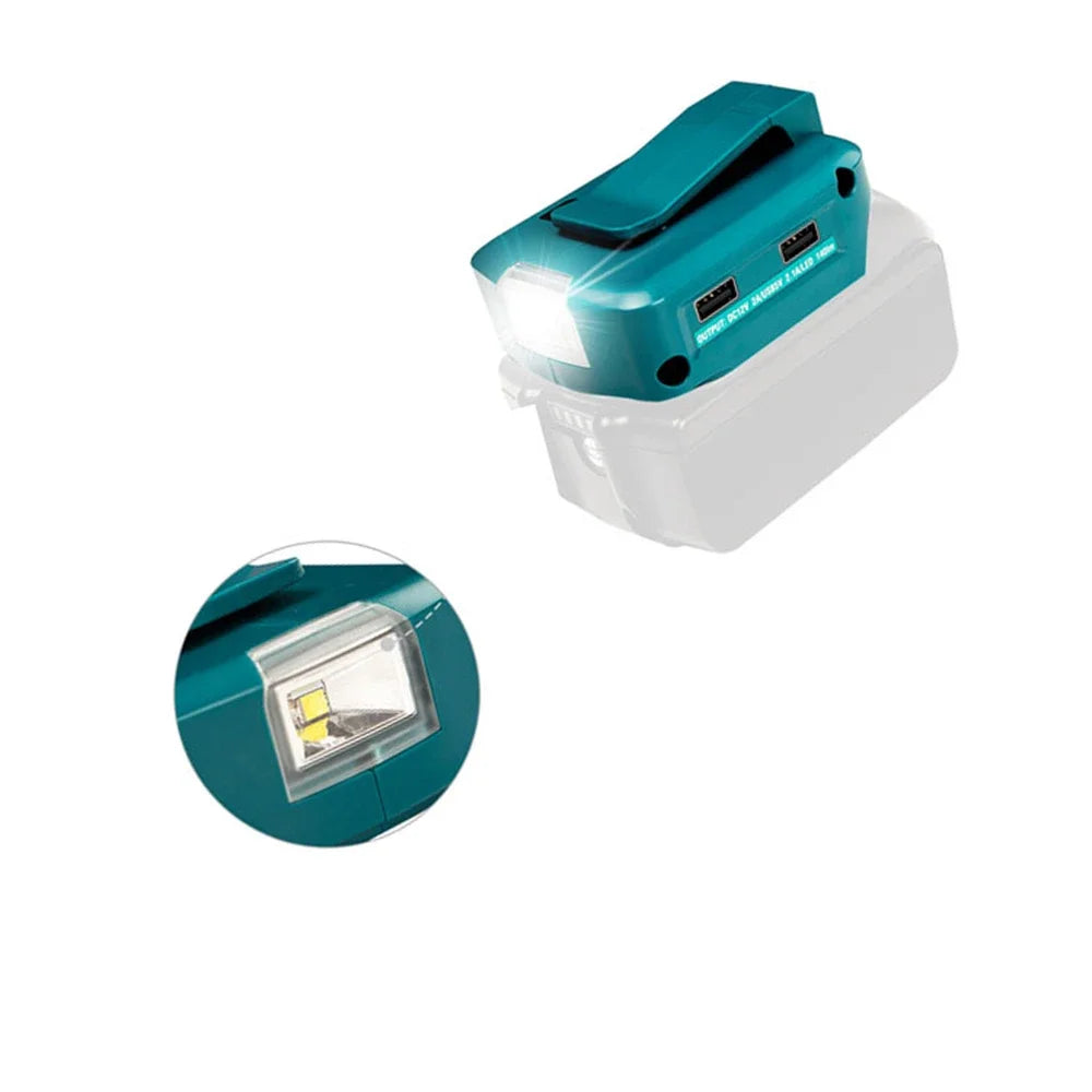 Work Light Portable Lighting Flashlight 14.4-18V Li-Ion Battery 12W for Makita Battery and Charger with USB Port for Outdoor Use