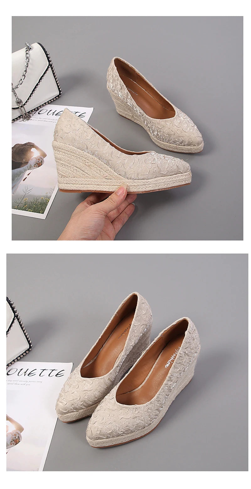 Fashion High Heels Women Wedges Elegant Ladies Party Shoes Platform Brand Women Pumps 8cm