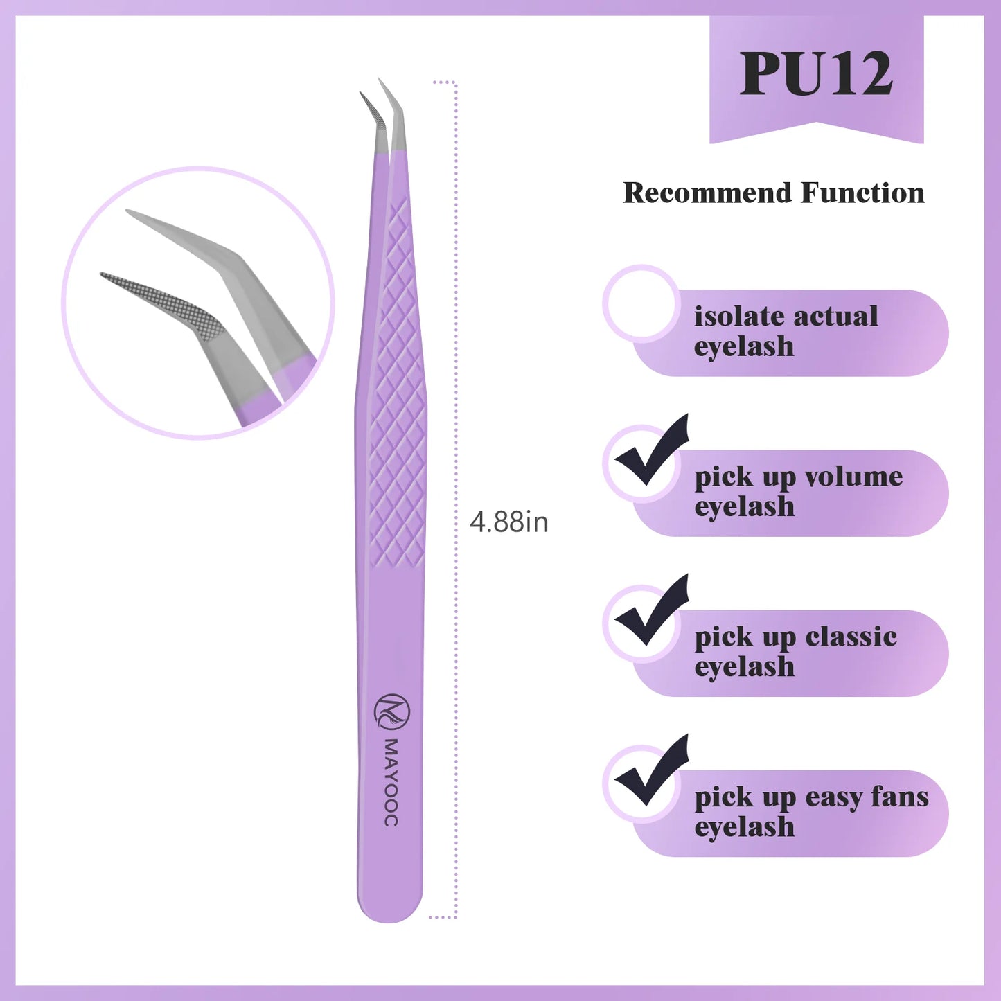 Eyelash Extensions Tweezers  With Fiber Tips Lash Artists High Precision Superhard Anti-Static Tweezer Makeup Tools Custom Logo