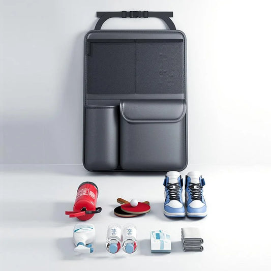 Auto Kofferraum Leder Aufbewahrung Tasche 2025 - Faltbar Auto Sitz Rücken Werkzeug Organizer - Multifunktional UV Aufbewahrung SUV Rücksitz Hängend Organizer