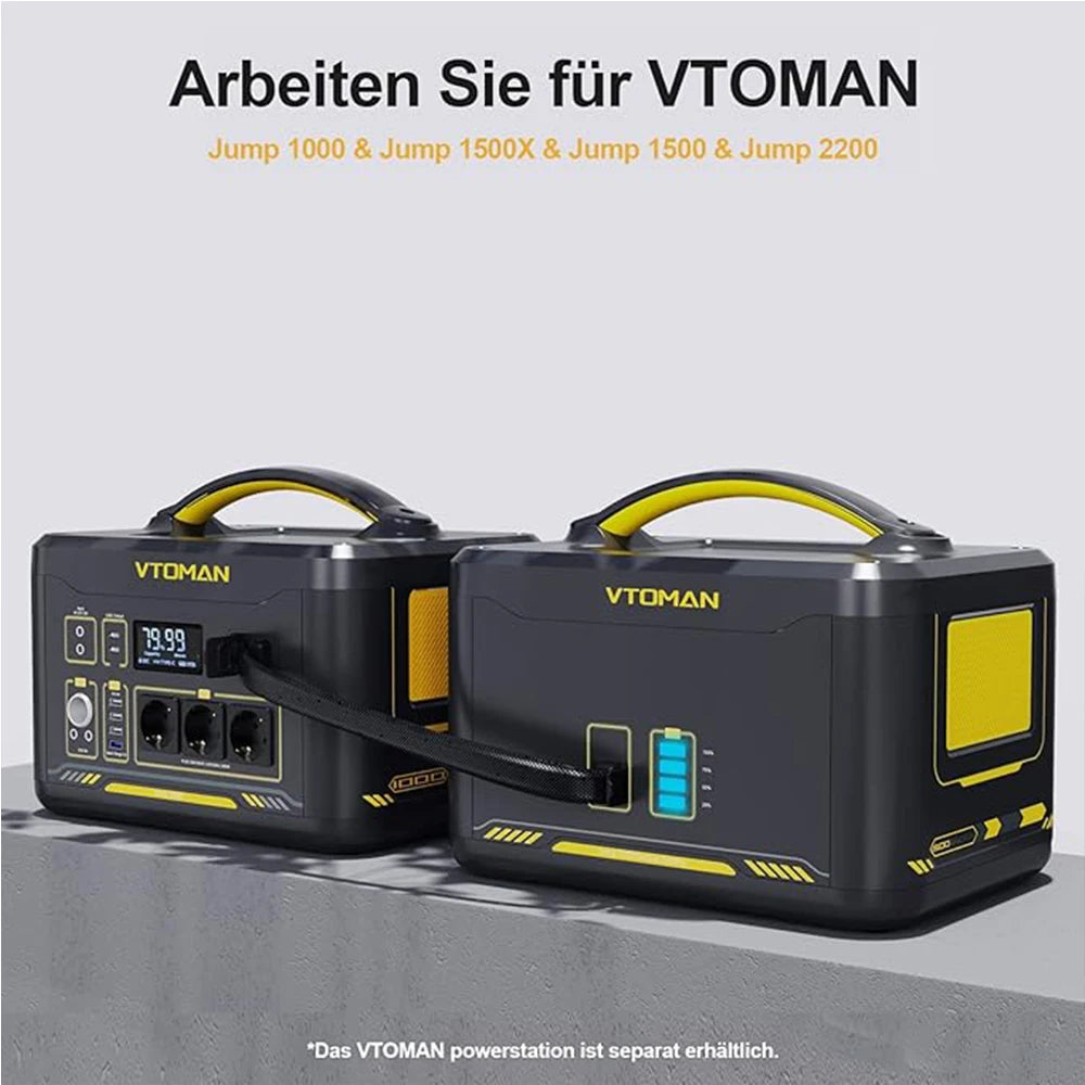 Zusatz-Akku 2025: VTOMAN Jump 1500 Extra Battery 1548Wh Backup LiFePO4 (LFP) Battery Jump 1000 & Jump 1500X & Jump 1800 Power Collection