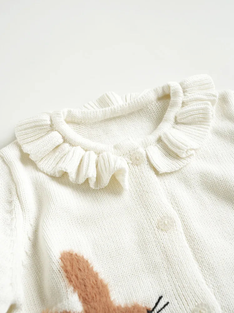 Deer jonmi Gestrickter Pilz-Pullover - Baumwolle Vollärmel