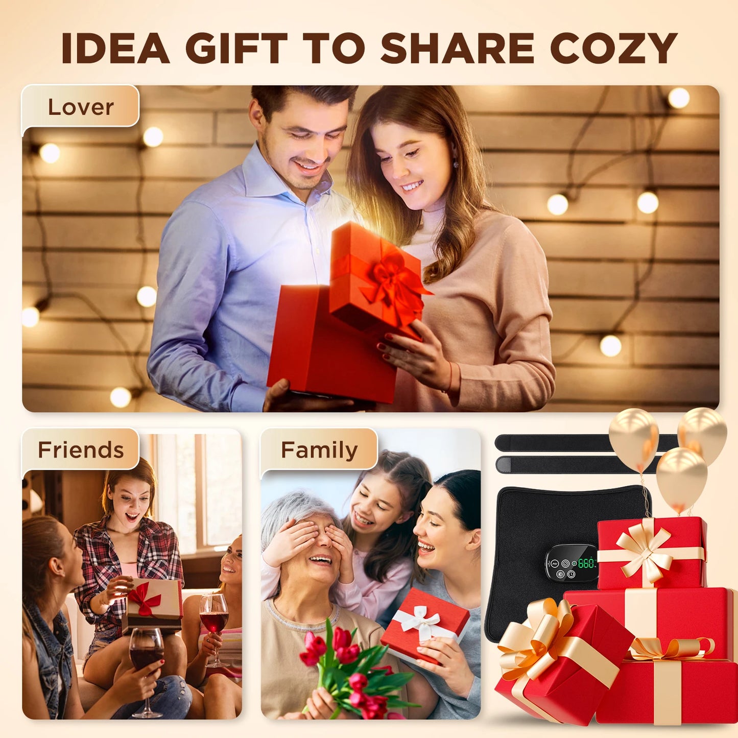 Centură lombară electrică de încălzire DeMoce - Masaj 3 niveluri M