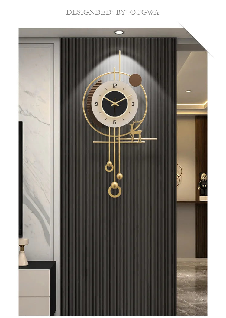 W Quartz Wanduhr Modern - Groß 60cm Leise Batterie