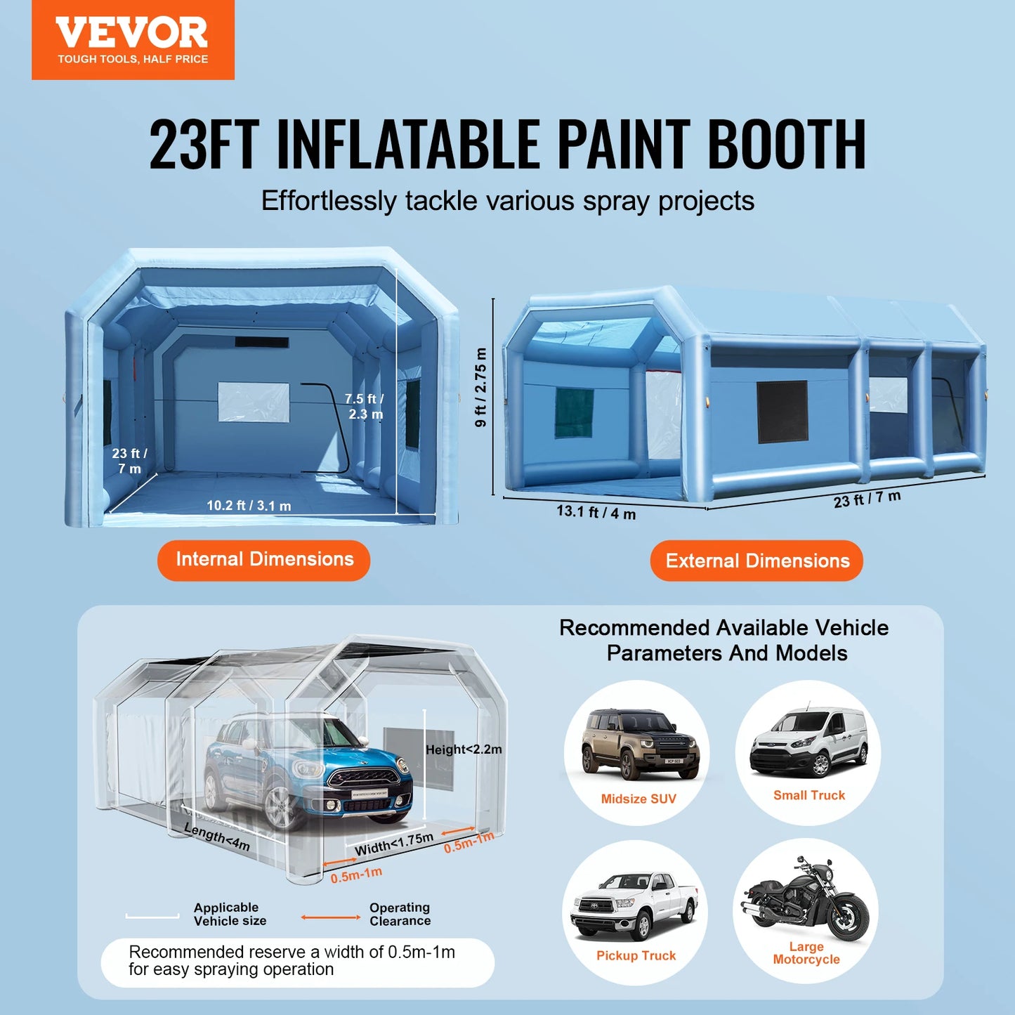 Professionelle Lackierkabine 2025: VEVOR Inflatable Paint Booth mit leistungsstarken Blasern und Luftfilter-System. Portables Auto-Lackier-Booth für die deutsche Automobilindustrie