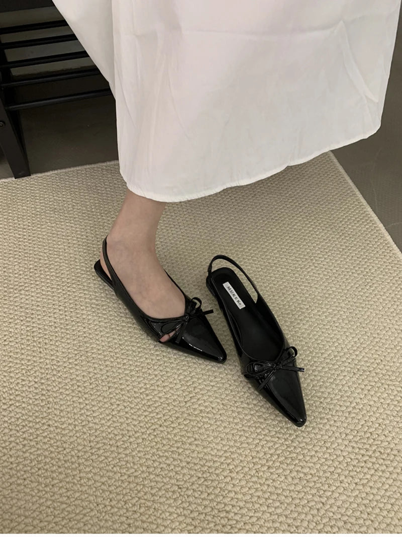 Summer Fashion Butterfly-knot Women Sandals Shallow Slip On Slingbacks Ladies Casual Dress Street Style Flats Shoes