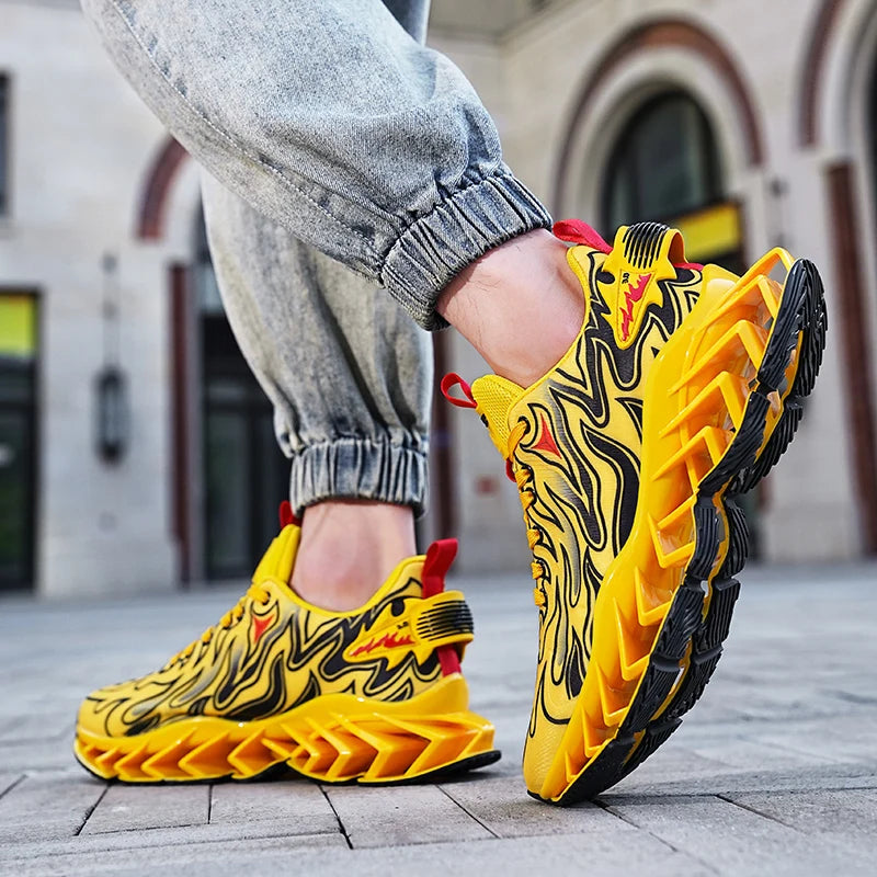 Sneakers Man Flat Casual Mesh Breathable Tennis Shoesfashon Thick Bottom Cushioning Sports Walking Shoes for Men Sneakers