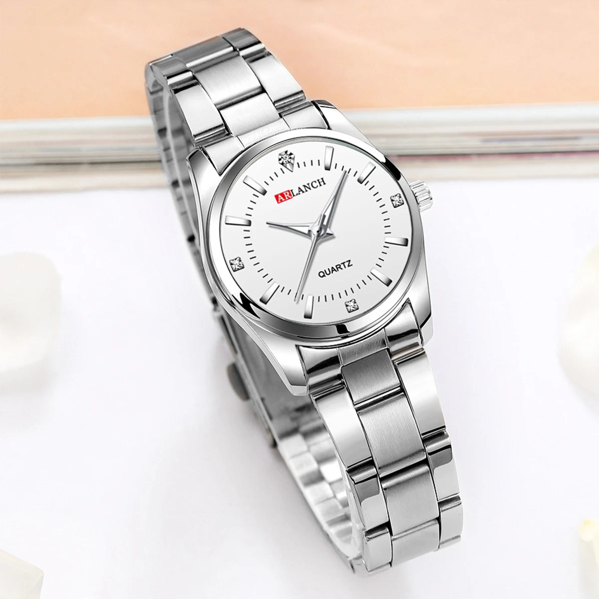 Damen-Uhr 2025: VA VA VOOM Luxury Women's Watch 29mm Fashionable Stainless Steel - Rhinestone Pink Minimalist Girl Clock Outdoor Travel Women Wrist Watches Collection