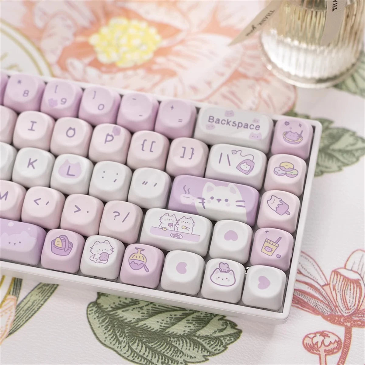 USLION 95Keys Dessert Cat Theme Keycaps MOA Profile PBT Key Caps Kit für 61/64/68/84/75/87Keys GMK67 Gaming Mechanical Keyboard