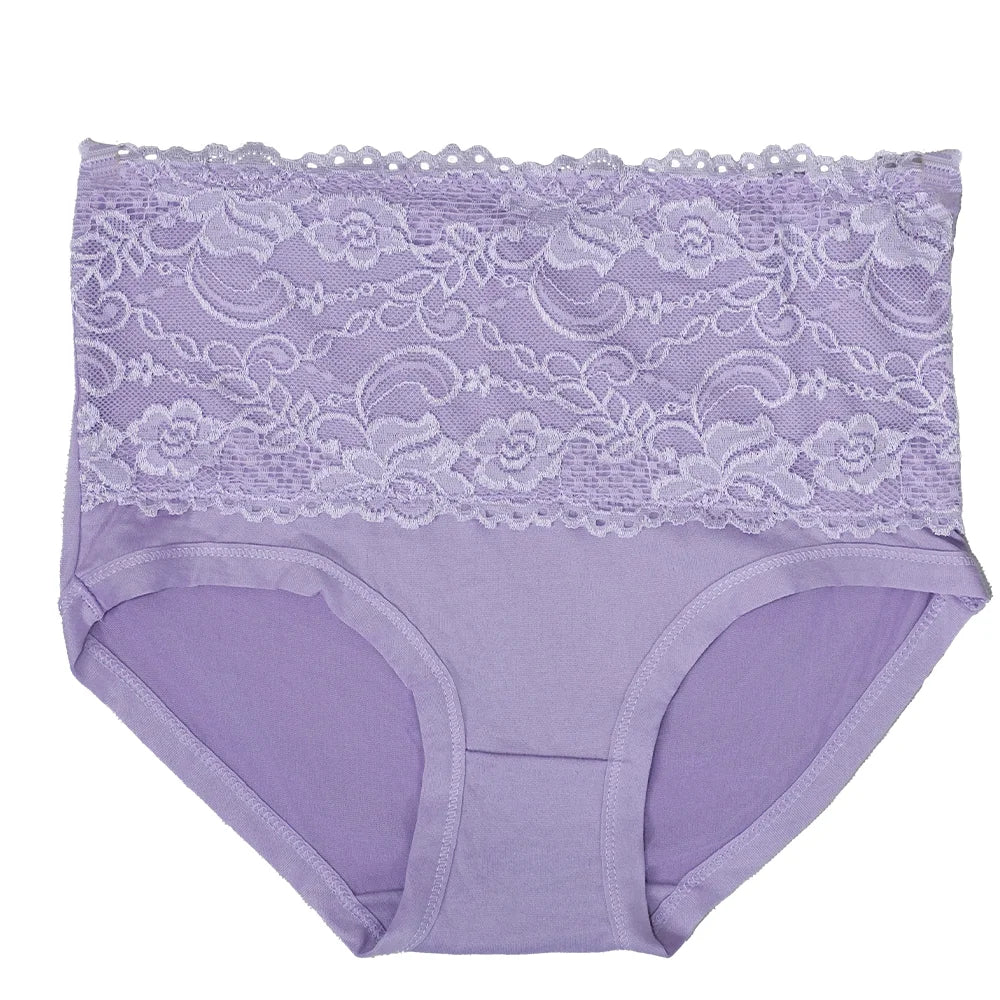 Yueyun NNK826 Dantelă - Set de 4 chiloți din poliester și spandex, talie înaltă