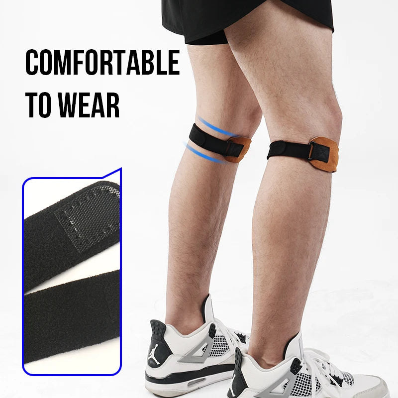Pressurized Cowhide Patella Belt Sports Knee Pads  Running Shock Absorption Anti-meniscus Knee Pads Fitness Riding
