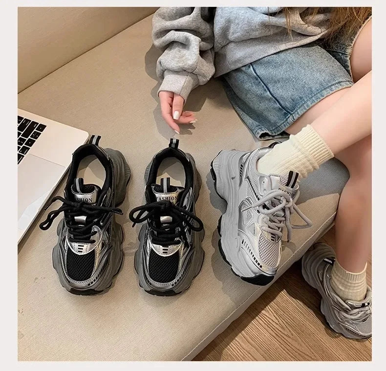 Fashion Platform Sneakers for Women Casual Non Slip Thick Sole Sports Shoes Woman Comfortable Casual Sports Shoes Zapatos Mujer