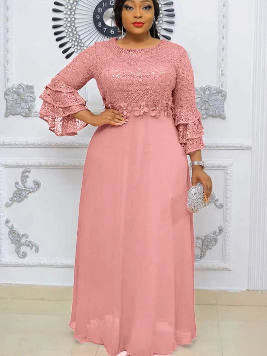 Rochii de seară elegante pentru femei, rochie lungă din șifon cu paiete de lux, Dashiki african, ținute pentru petrecere, bal, ziua de naștere, rochii de seară, îmbrăcăminte feminină