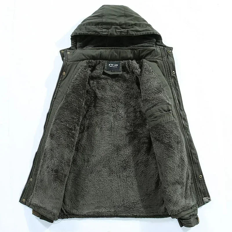 MännerFleece Parka Dicke - Größe XL, Baumwolle, Winddicht