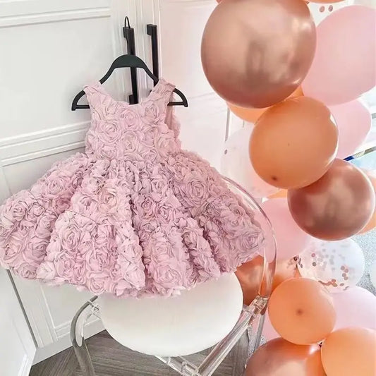 Baby Dress 2023 New Summer Girls Dress For Children' Floral Baby Princess Tutu Dress Birthday Party Children's Wear Girls Dress - Golden Bridge Store