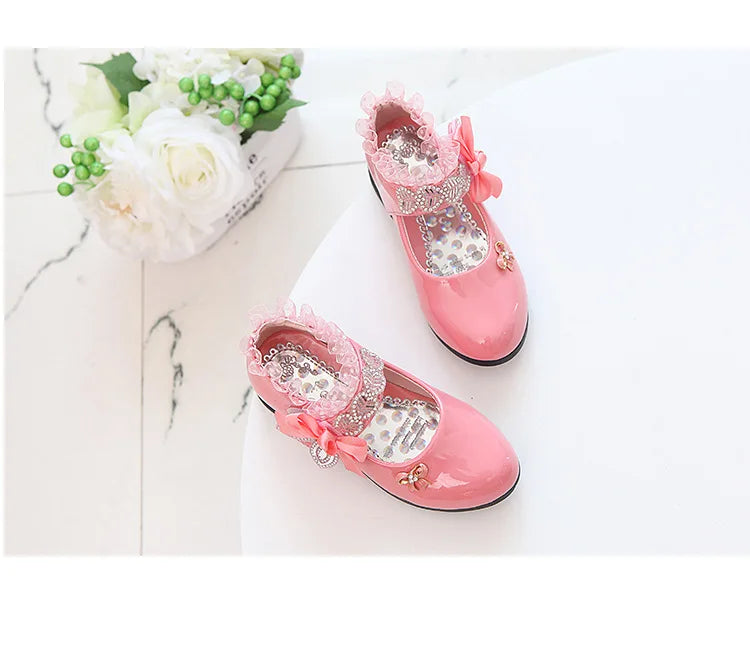 Mädchen Prinzessin Schuhe 2025 - Frühling Mode Lackleder Hochzeitsschuhe - Weiße Mary Janes Tanzschuhe Fee Dame